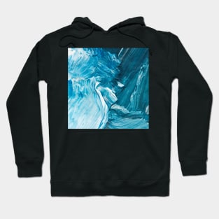 blue white paint strokes Hoodie